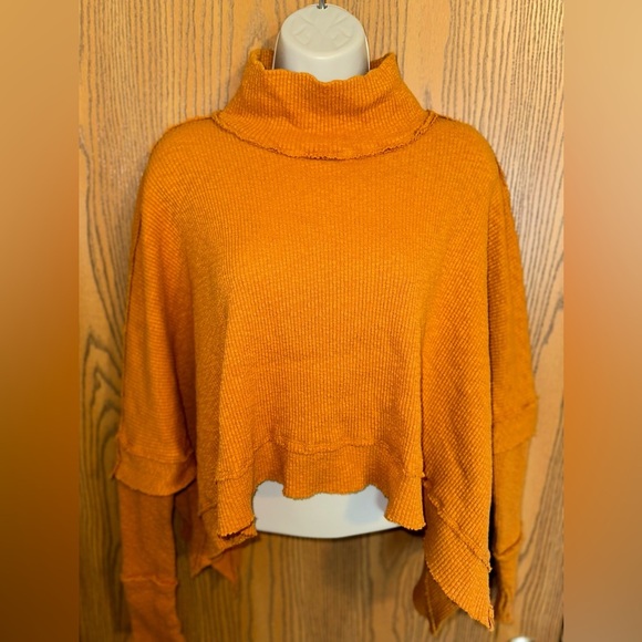 We the Free, Free People Sunbaby Mock Neck Drop Shoulder Ribbed Long Sleeve Top - Picture 6 of 12